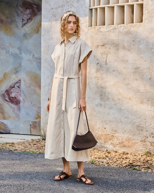 Robe alma en lin et lyocell & L'élégance safari urbaine