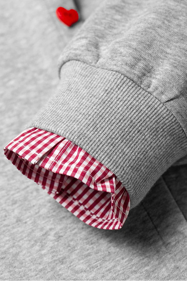 Le Sweat-Shirt Zippé Patchwork & Broderie Cœur