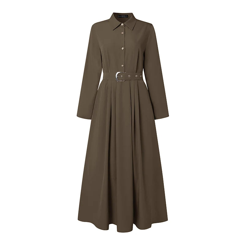 Robe Longue Fluide Boutonnée