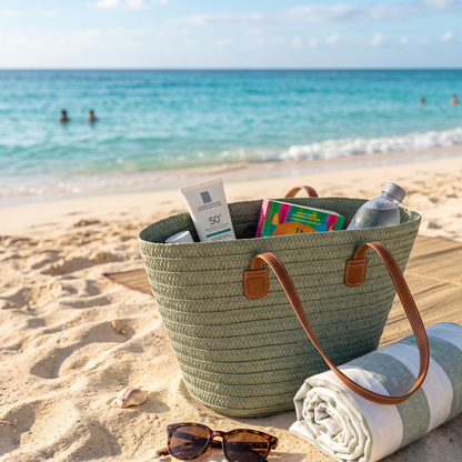 Cabas en Paille Tressée Riviera - L'Esprit des Vacances à Votre Bras