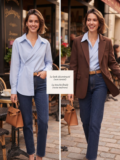 La Chemise Croisée Fluide⎟Chic en Toutes Occasions