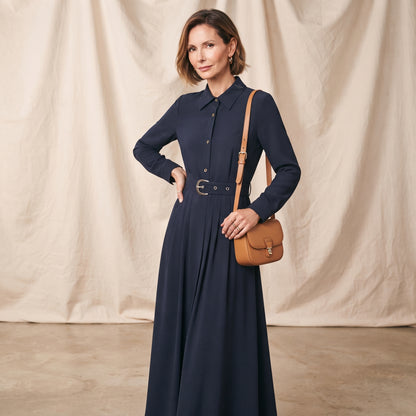 Robe Longue Fluide Boutonnée