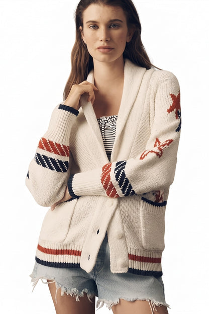 Cardigan en Maille Jacquard⏐La Douceur Élégante