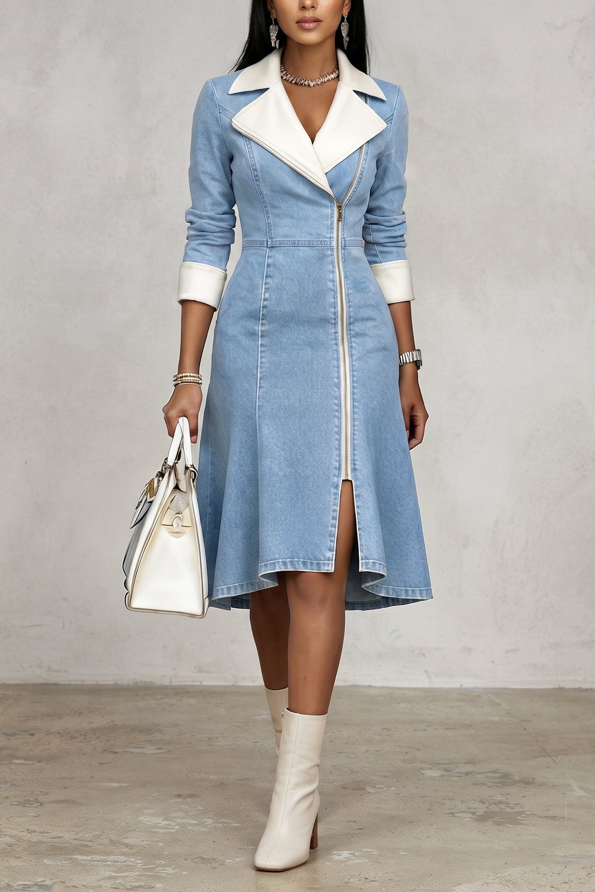 Robe Chemise en Jean⎮L'Élégance Décontractée