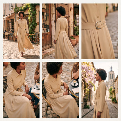 Robe Longue Fluide Boutonnée
