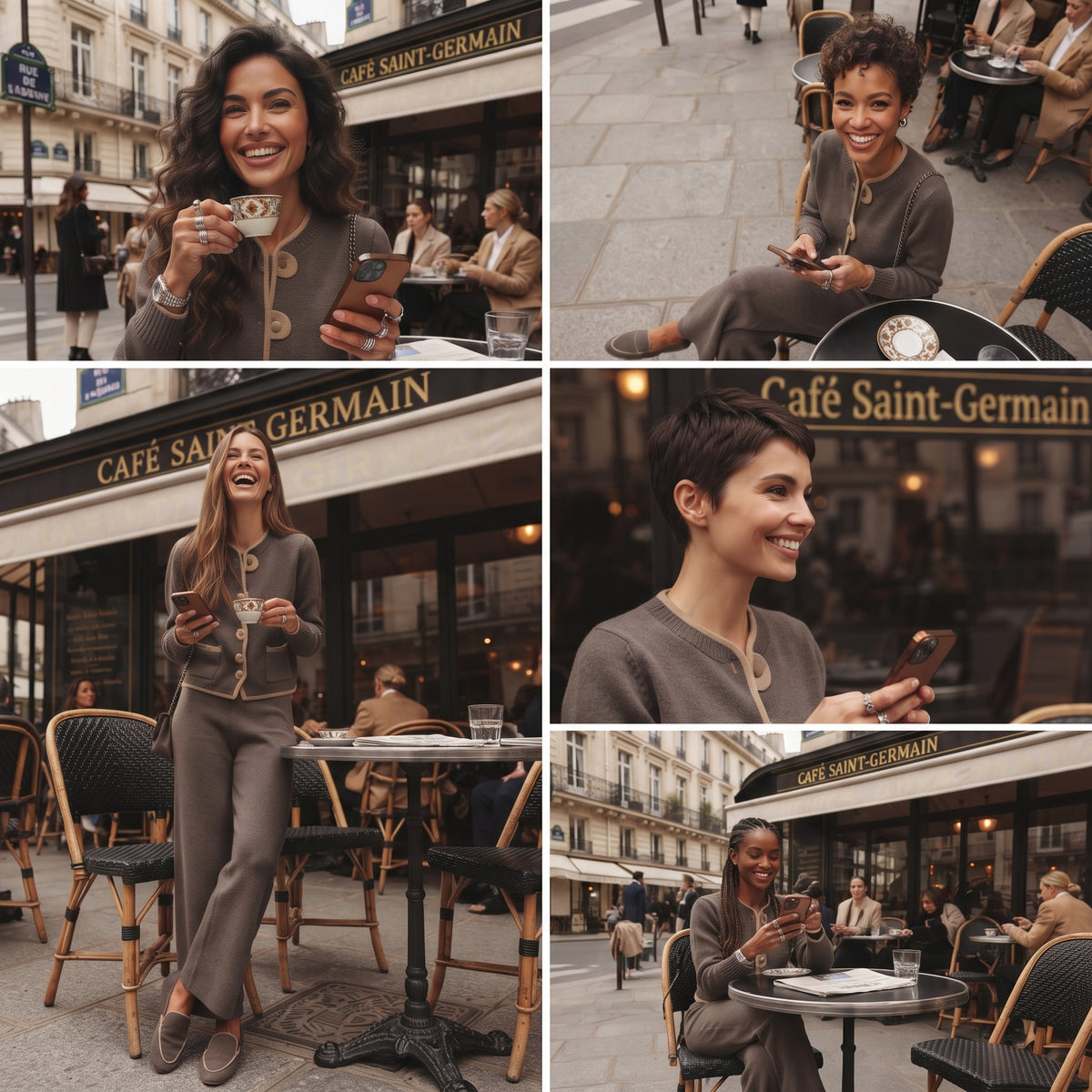 Ensemble Deux Pièces en Tricot Souple Cocooning