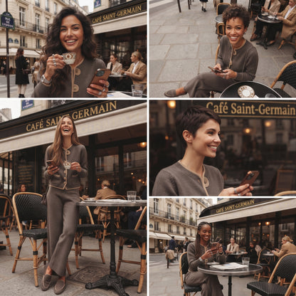 Ensemble Deux Pièces en Tricot Souple Cocooning
