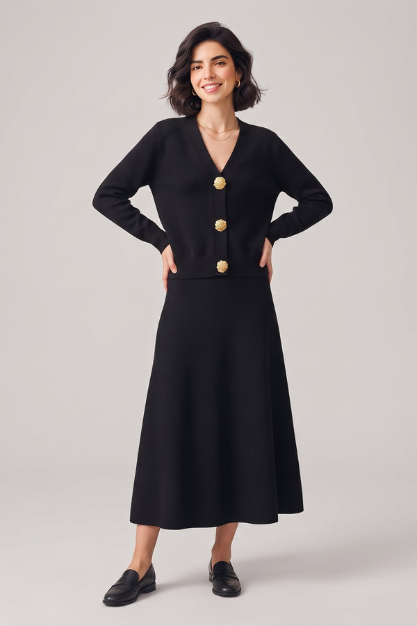 L'Ensemble Cardigan & Jupe Longue