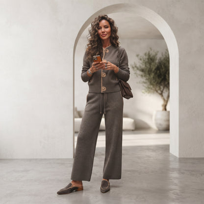 Ensemble Deux Pièces en Tricot Souple Cocooning