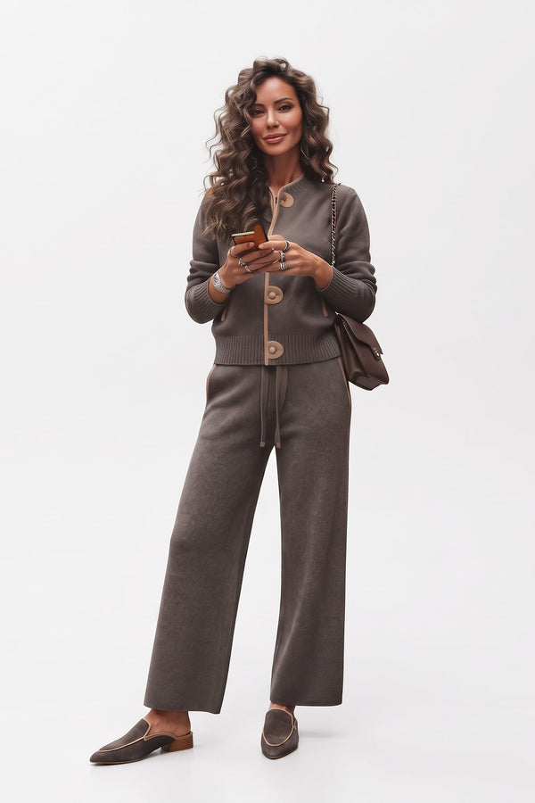 Ensemble Deux Pièces en Tricot Souple Cocooning