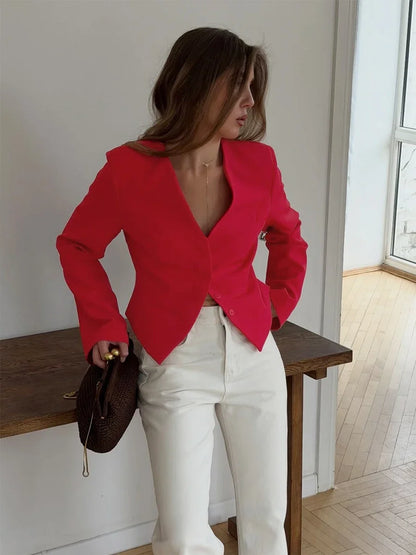 La Veste de Costume Ajustée à Col en V⎮L'Élégance Sur-Mesure