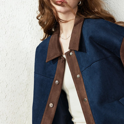La Veste en Daim Color Block & Rétro