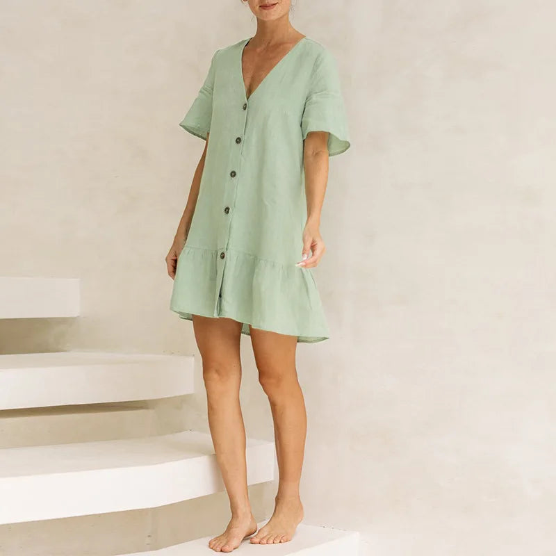 Robe Lilly en Coton & Lin douceur volantée