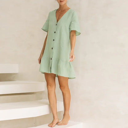 Robe Lilly en Coton & Lin douceur volantée