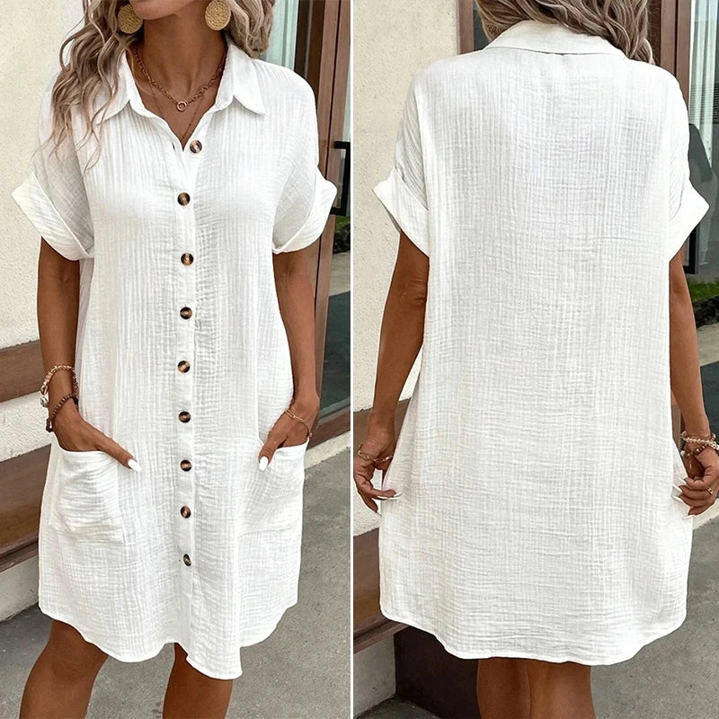 Robe chemise clara en gaze de coton & chic solaire