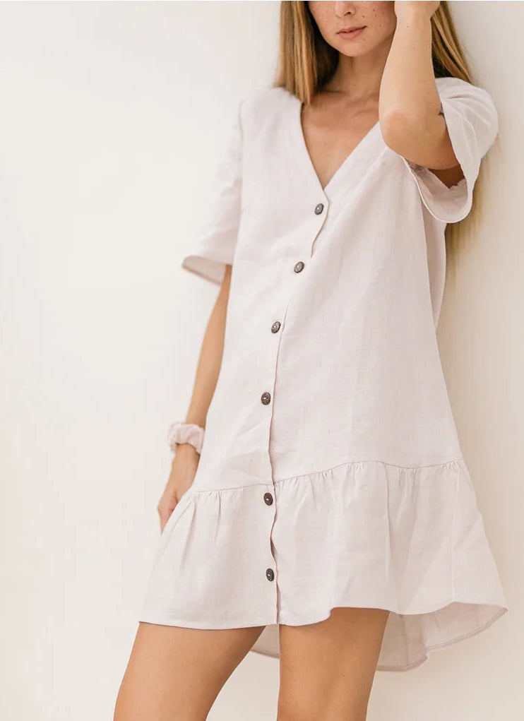 Robe Lilly en Coton & Lin douceur volantée