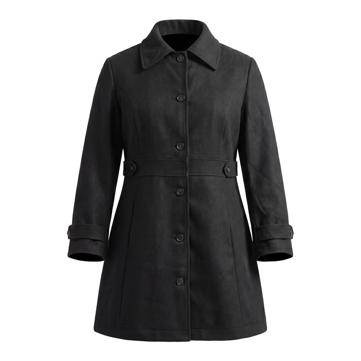 Manteau long ceinturé⎢Col à revers