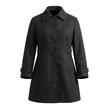 Manteau long ceinturé⎢Col à revers