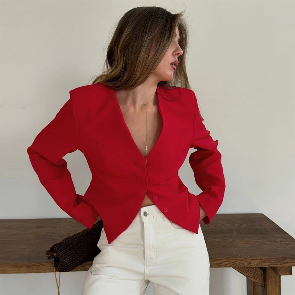 La Veste de Costume Ajustée à Col en V⎮L'Élégance Sur-Mesure