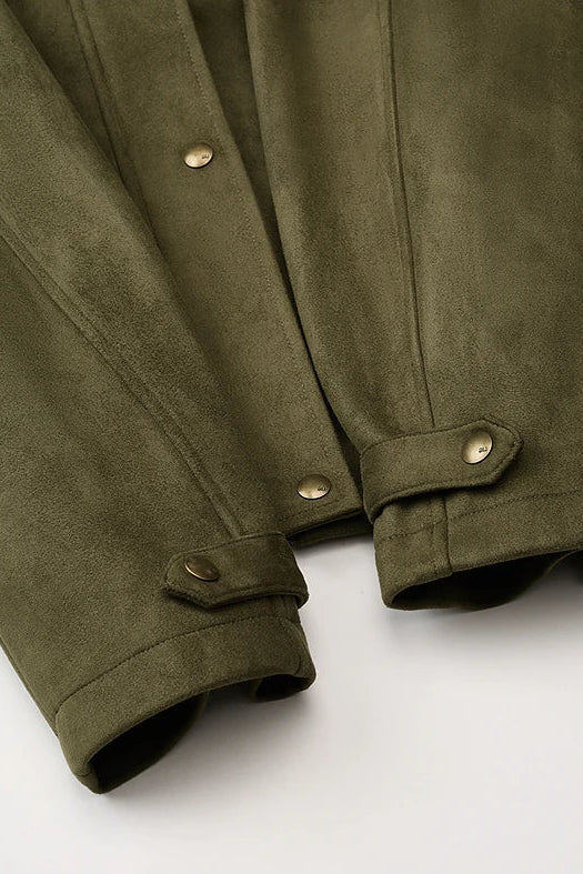 La Veste Longue en Daim & Velours Brodé