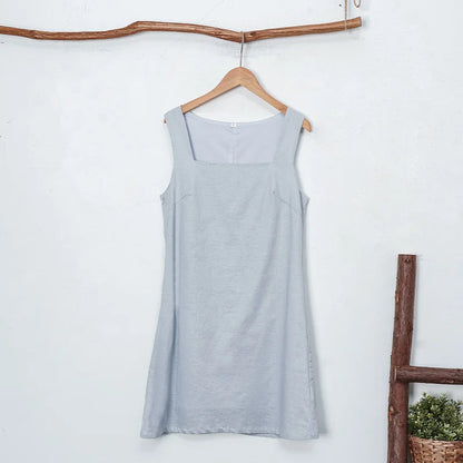 Robe Jade à col carré en coton & lin
