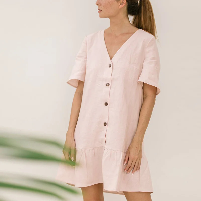 Robe Lilly en Coton & Lin douceur volantée
