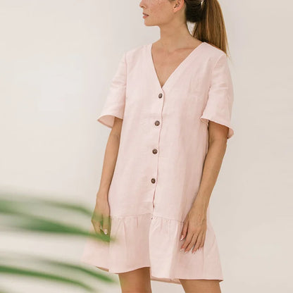 Robe Lilly en Coton & Lin douceur volantée