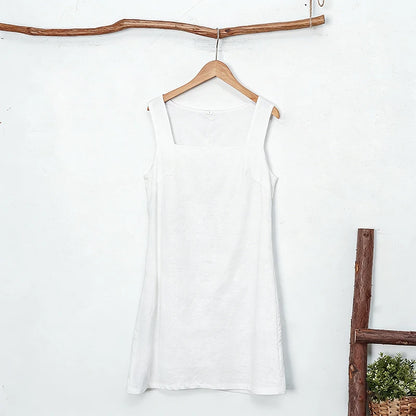 Robe Jade à col carré en coton & lin