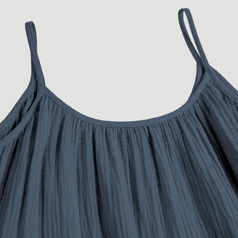 Robe longue esmée en gaze de coton & dos nu