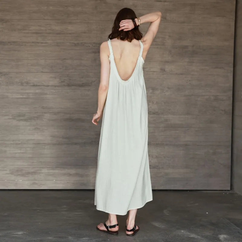 Robe Lola en Lin & Viscose avec dos nu
