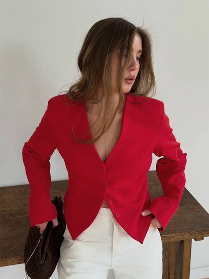 La Veste de Costume Ajustée à Col en V⎮L'Élégance Sur-Mesure