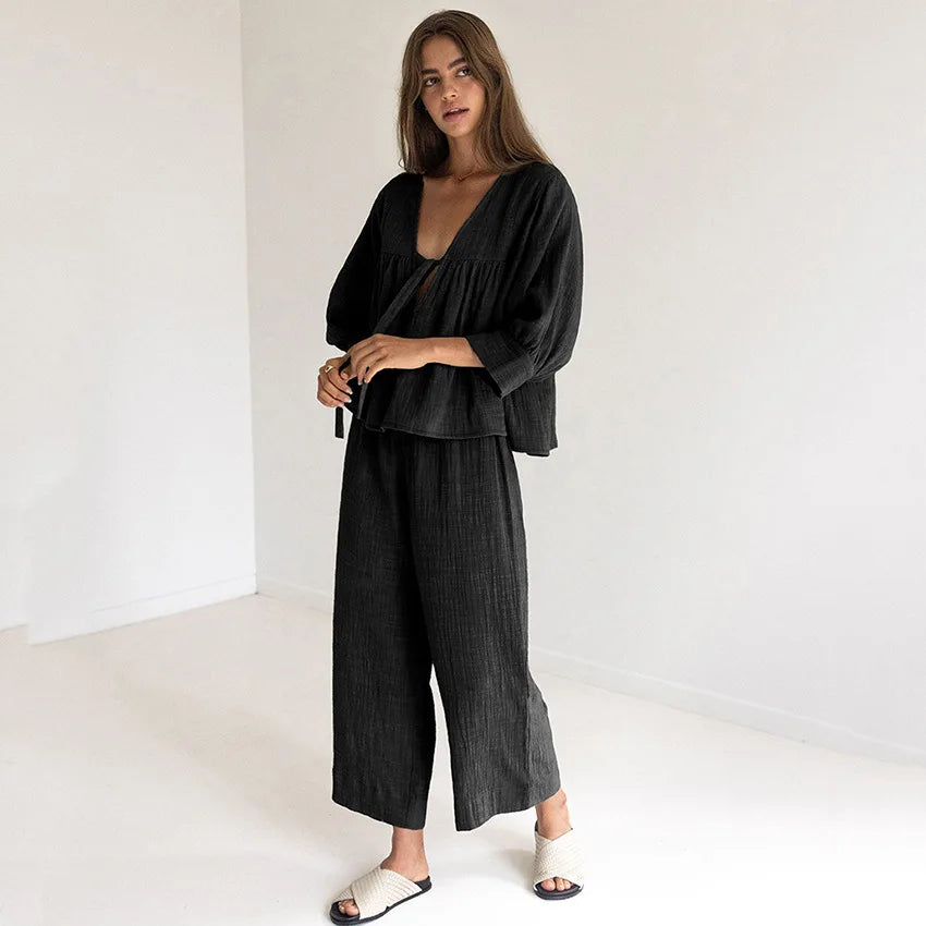 Ensemble Léa Douceur & Poésie en Mousseline de Coton