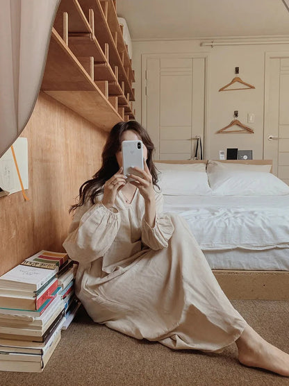 Robe Louna Loungewear en Coton & Le Confort Vintage