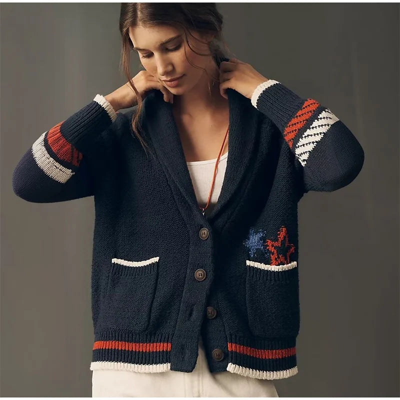 Cardigan en Maille Jacquard⏐La Douceur Élégante