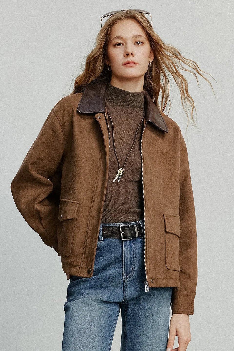 La Veste Vintage en Daim & Cuir Patchwork