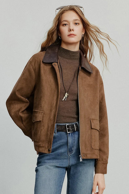 La Veste Vintage en Daim & Cuir Patchwork