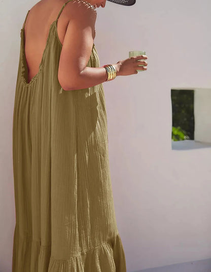Robe soline en gaze de coton à bretelles & la légèreté absolue