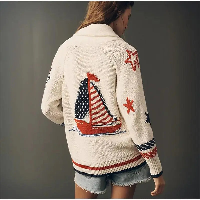 Cardigan en Maille Jacquard⏐La Douceur Élégante