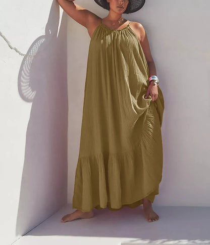 Robe soline en gaze de coton à bretelles & la légèreté absolue