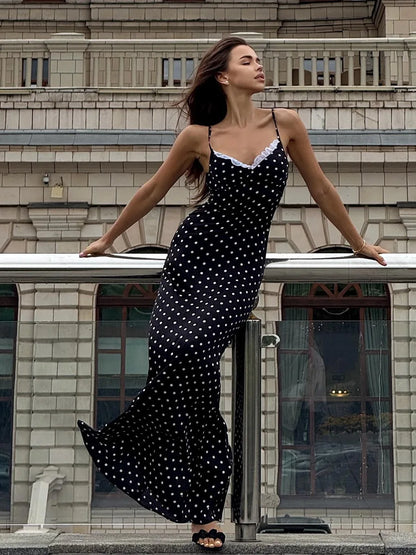 Robe Midi Chloé⎮Pois Rétro, Dentelle