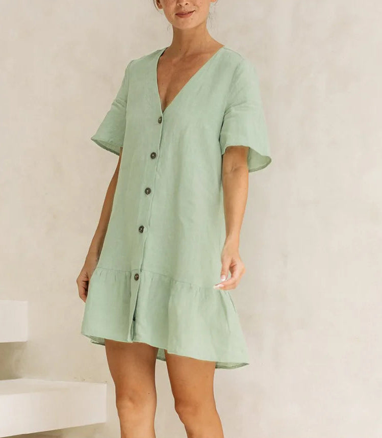 Robe Lilly en Coton & Lin douceur volantée
