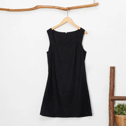 Robe Jade à col carré en coton & lin