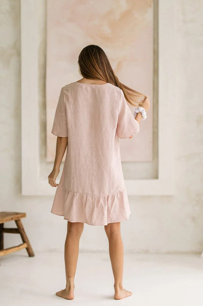 Robe Lilly en Coton & Lin douceur volantée