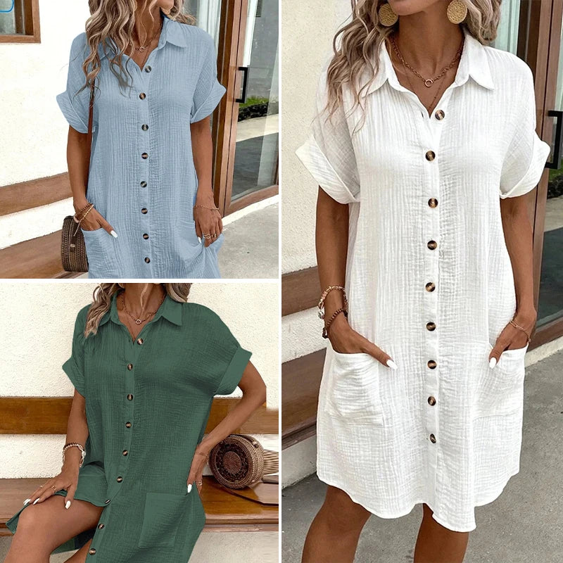 Robe chemise clara en gaze de coton & chic solaire