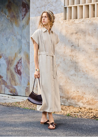 Robe alma en lin et lyocell & L'élégance safari urbaine