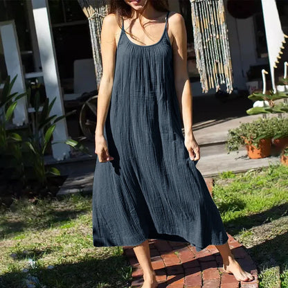 Robe longue esmée en gaze de coton & dos nu