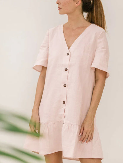 Robe Lilly en Coton & Lin douceur volantée