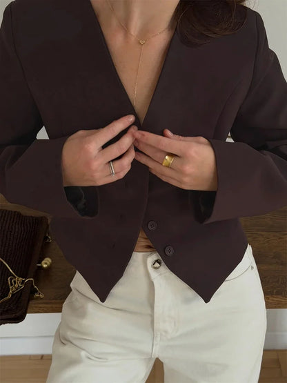 La Veste de Costume Ajustée à Col en V⎮L'Élégance Sur-Mesure