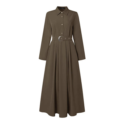 Robe Longue Fluide Boutonnée