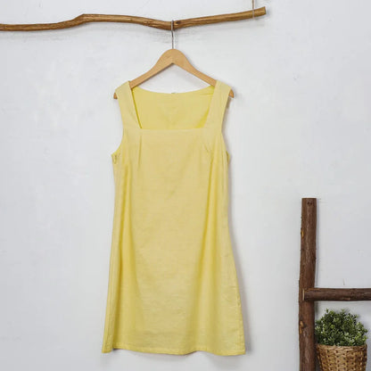 Robe Jade à col carré en coton & lin
